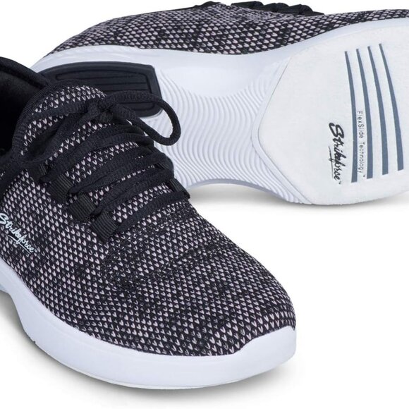 Women's Athletic Bowling Shoes Mesh Leather Sole Lace-up Lightweight Comfort - Picture 1 of 5